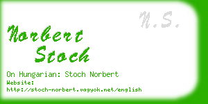 norbert stoch business card